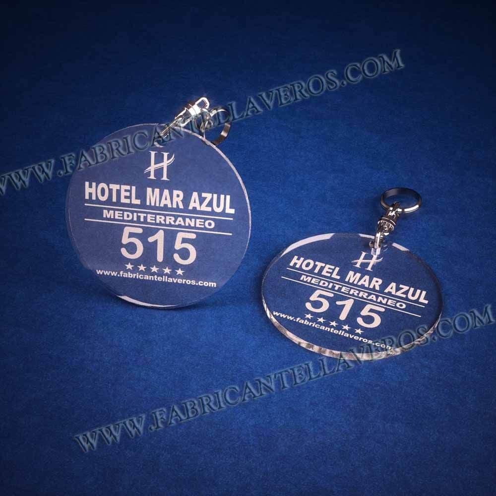 llaveros personalizados baratos grabados para hoteles redondo 50x50